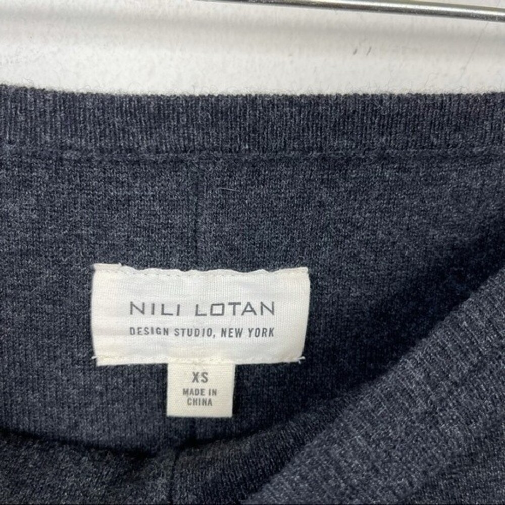NWOT Nili Lotan Wool Cashmere Blend Sweater Knit Gray Mini Skirt Exposed Seam XS - Picture 3 of 11